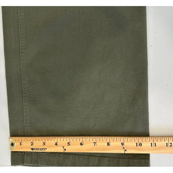 J Crew Point Sur High Waist Pants Size 28 Tall Olive Green Wide Leg - Picture 9 of 13